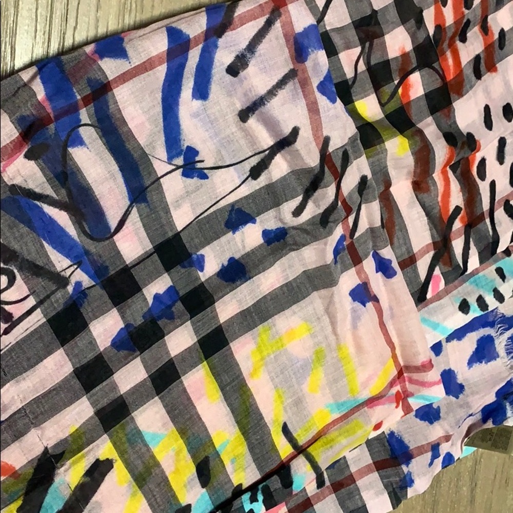 Burberry Pink Graffiti Scarf - pre owned - Picture 4 of 10